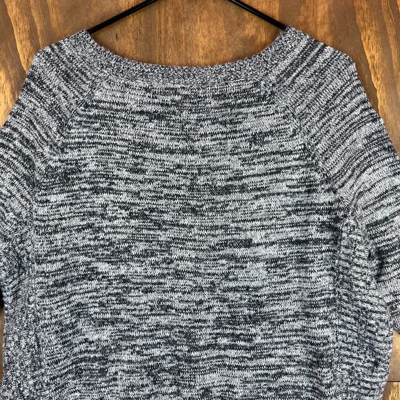 Express Womens Sweater Gray Boat Neck 3/4 Sleeve Knit Wool Mohair Blend Tunic S - Picture 12 of 13